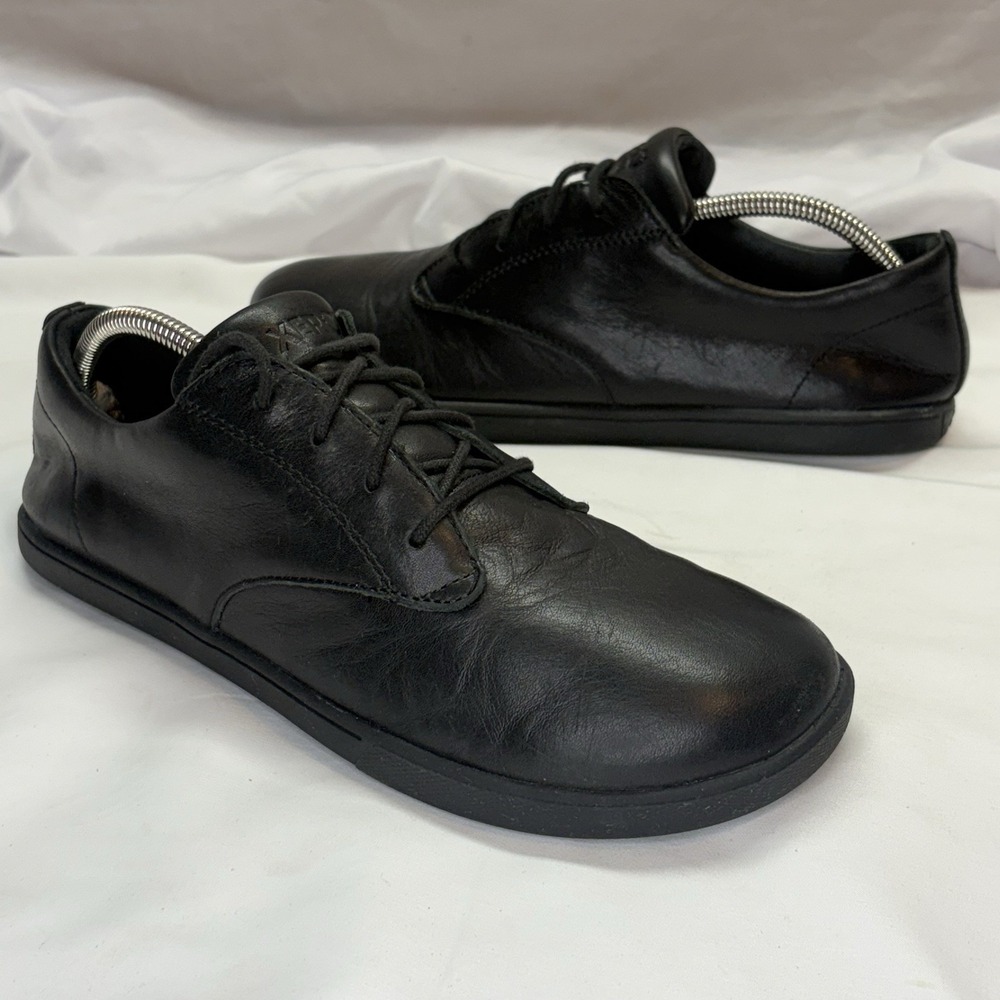 Xero Shoes Men's Glenn Leather Barefoot Dress Casual Shoe Black 10 Minimalist